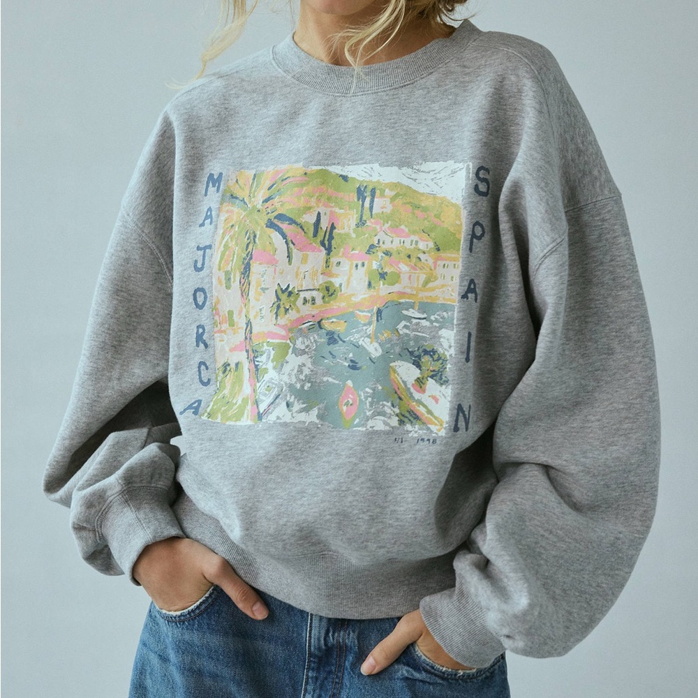 UO Majorca Tasha Pullover Crew Neck Sweatshirt